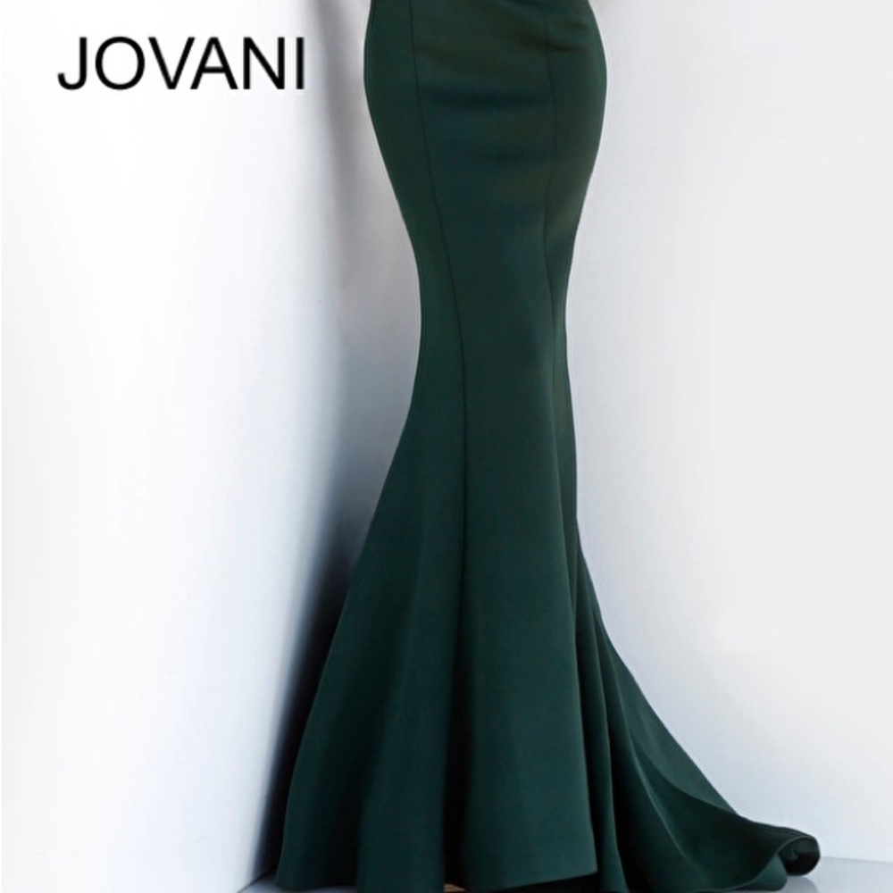 NWT Jovani 63994 One Shoulder Fitted Scuba Evening Dress in NAVY. - Picture 4 of 7